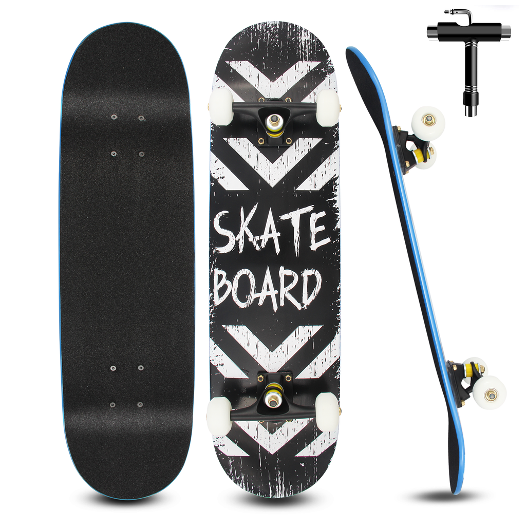 Skateboard Completo Legno di Acero Canadese a 7 Strati ,79 x 20 cm (Città Rossa) - kinskate